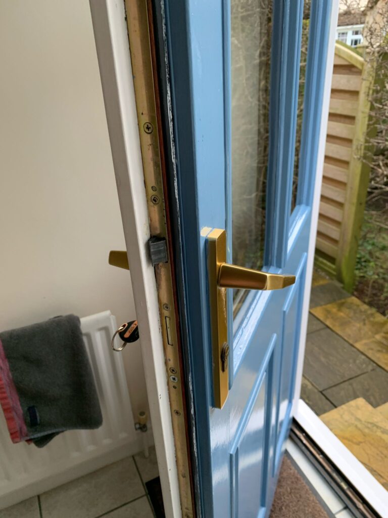 Image of a newly-repaired residential door lock